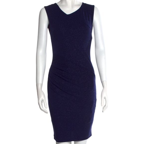 3 FOR $50! 🎁 ALICE + OLIVIA Navy Blue Bodycon Glitter Shift Dress Sz. 4 - Picture 2 of 7